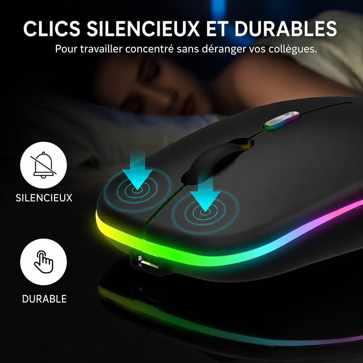 Souris sans fil rechargeable